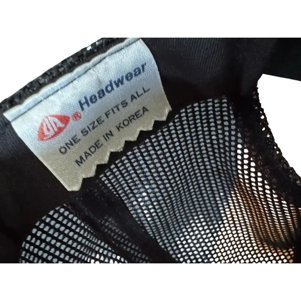 Vintage Marshfield Casket Trucker Hat‎ Black Mesh Snapback Funeral Industry Cap